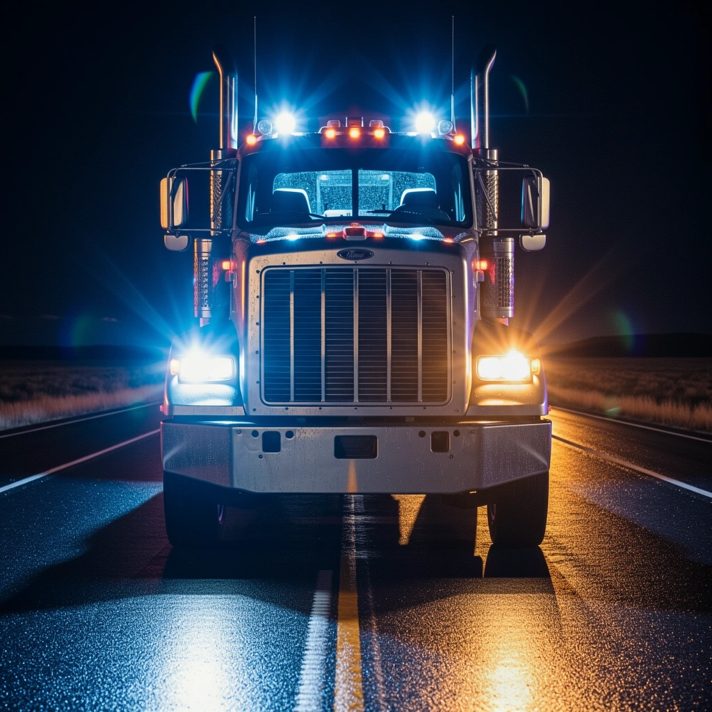 Fleet vehicle at night