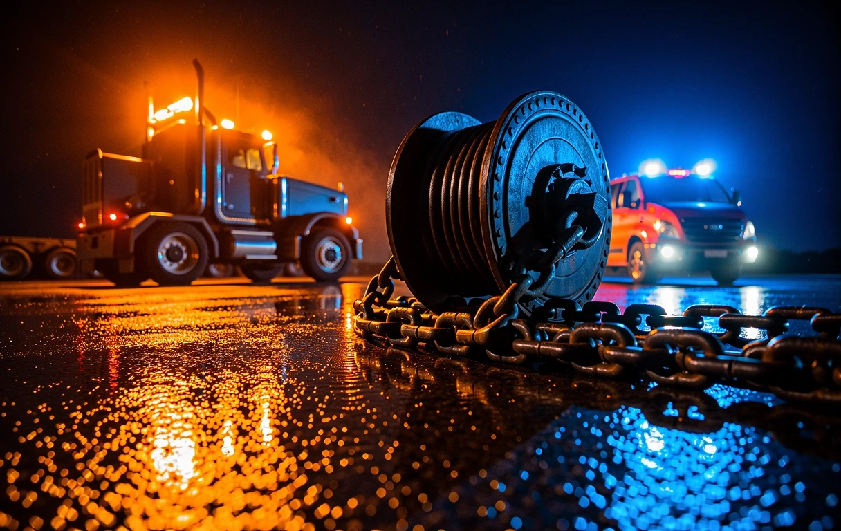 Heavy recovery operational scene